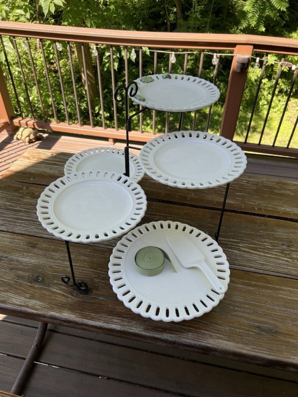 Portmeirion Studio Ceramic Serving Set 7-pc Tiered Buffet Stand Valerie - Picture 8 of 12